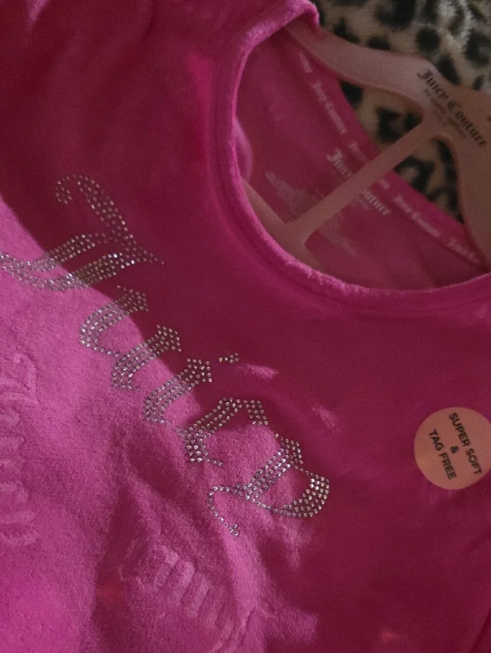Juicy Couture Girls Bright Pink Velour Pajama Set with Sparkle Logo